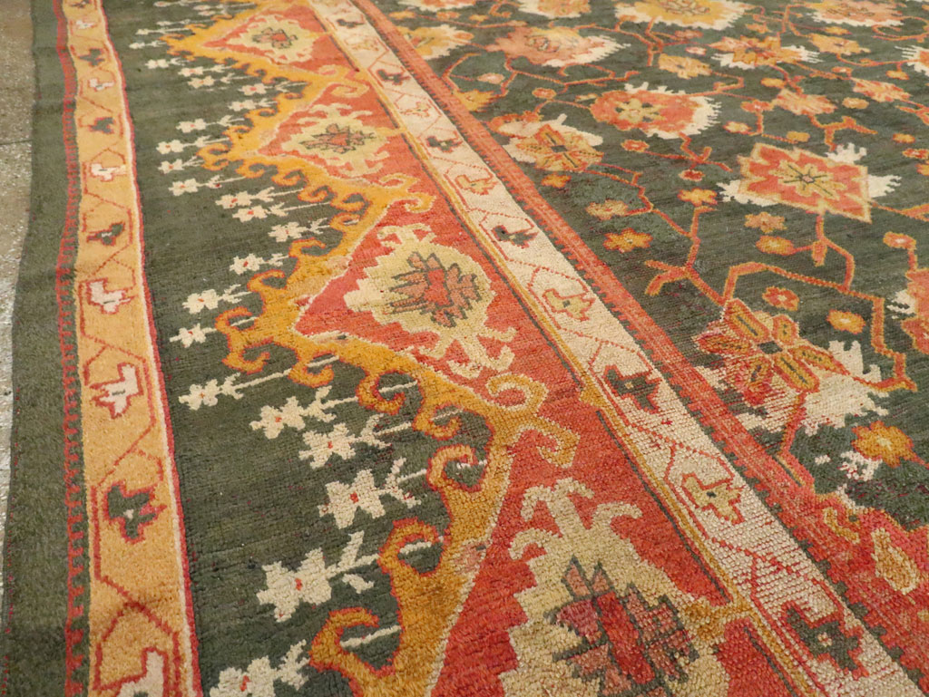 Antique Turkish Oushak Carpet, No.28266 - Gss