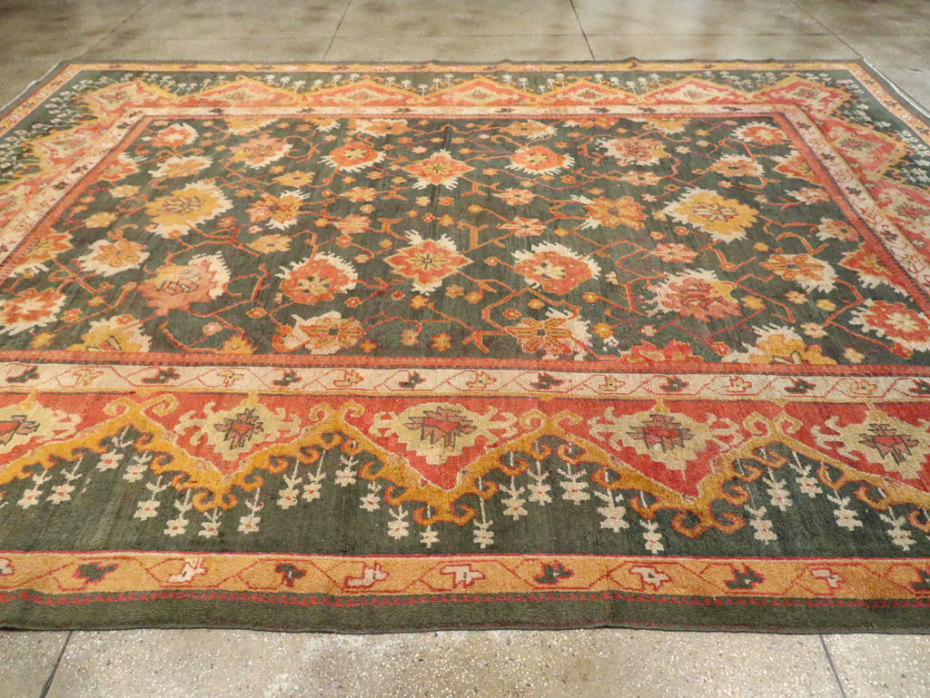 Antique Turkish Oushak Carpet, No.28266 - Gss