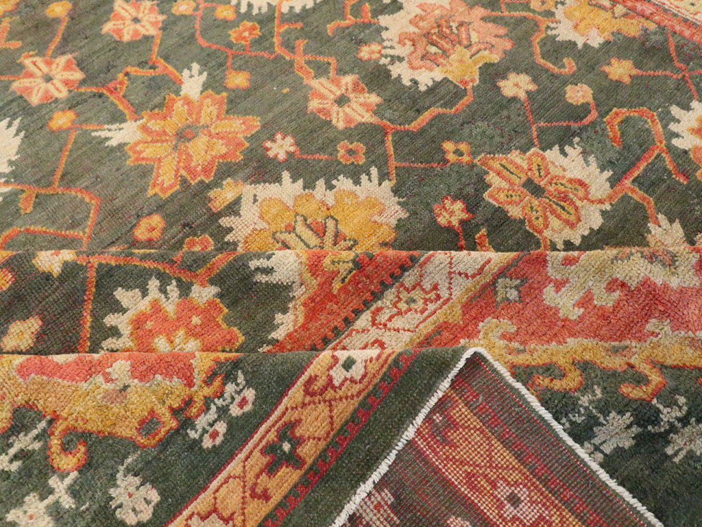 Antique Turkish Oushak Carpet, No.28266 - Gss