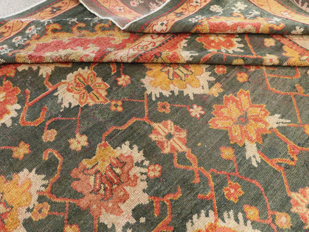 Antique Turkish Oushak Carpet, No.28266 - Gss