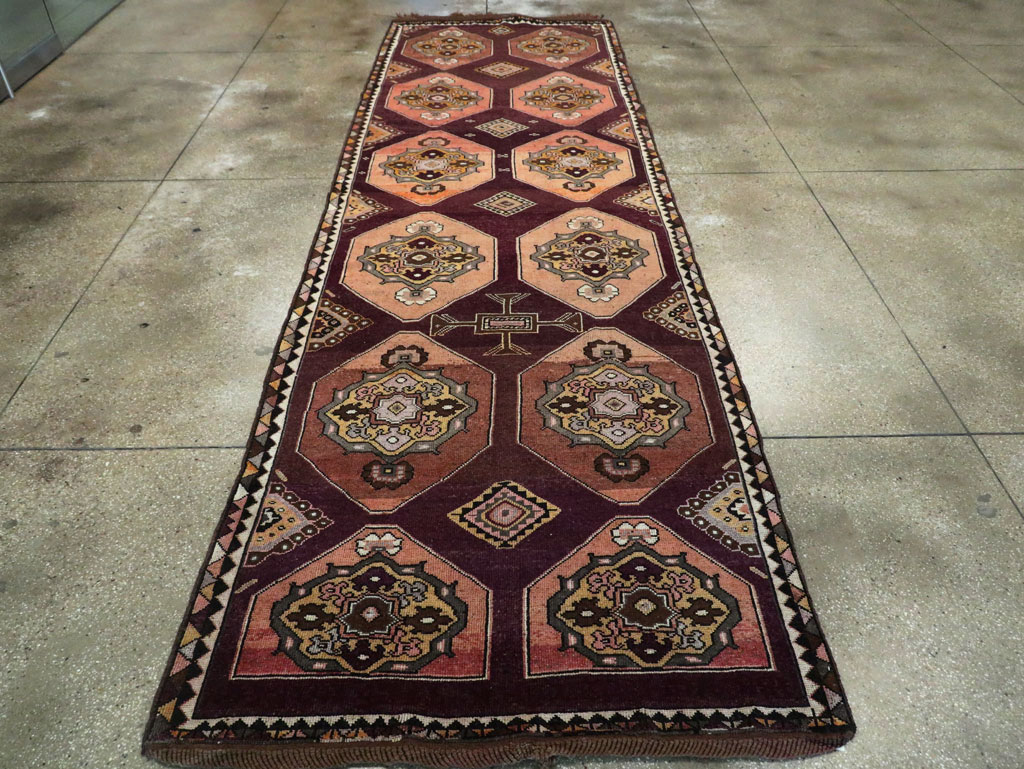 Vintage Turkish Anatolian Long Gallery Carpet, No.28269 - Gss