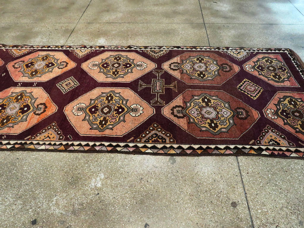 Vintage Turkish Anatolian Long Gallery Carpet, No.28269 - Gss