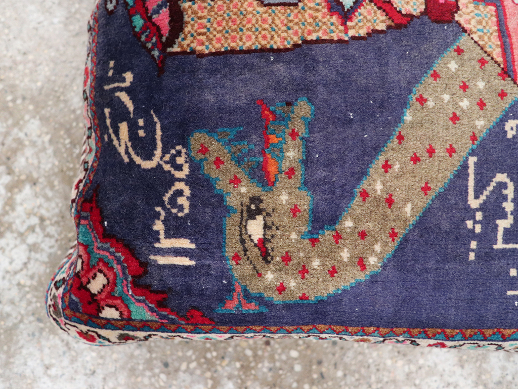 Vintage Persian Hamadan Pictorial Pillow, No.28292 - Gss