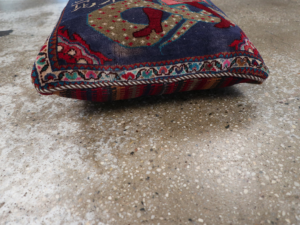 Vintage Persian Hamadan Pictorial Pillow, No.28292 - Gss