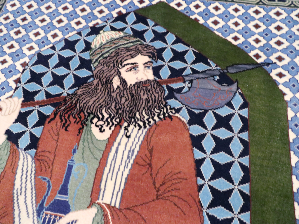 Vintage Persian Tabriz Pictorial Rug, No.28297 - Gss