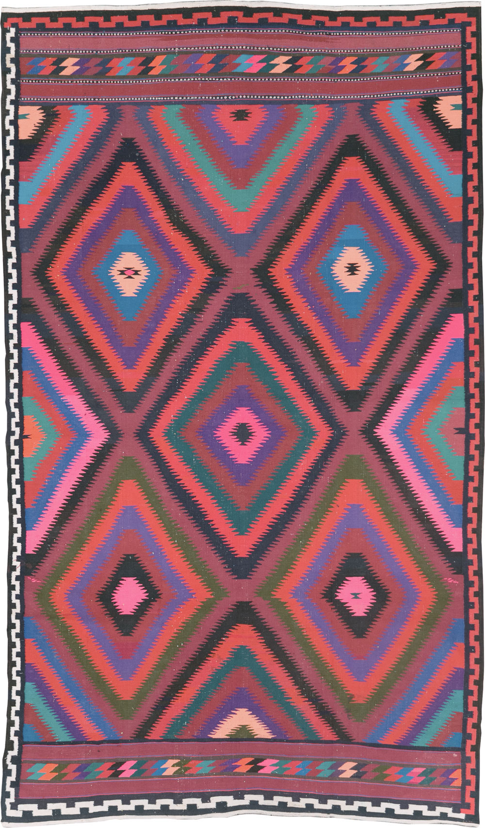 Vintage Persian Flatweave Kilim Accent Rug, No.28299 - Gss