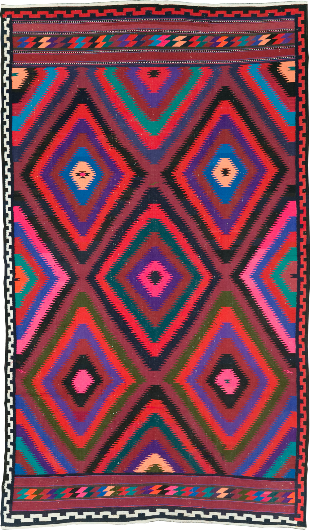 Vintage Persian Flatweave Kilim Accent Rug, No.28299 - Gss