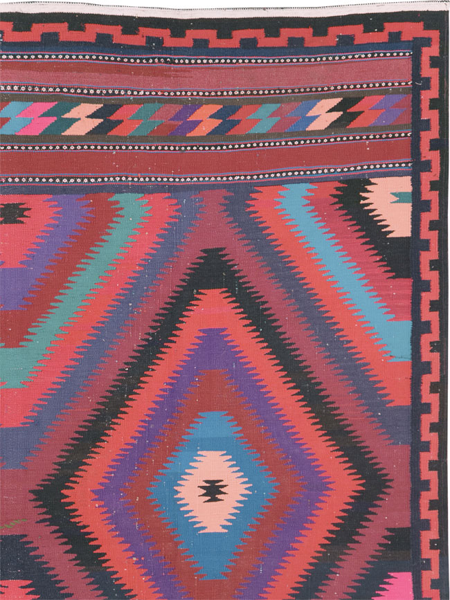 Vintage Persian Flatweave Kilim Accent Rug, No.28299 - Gss