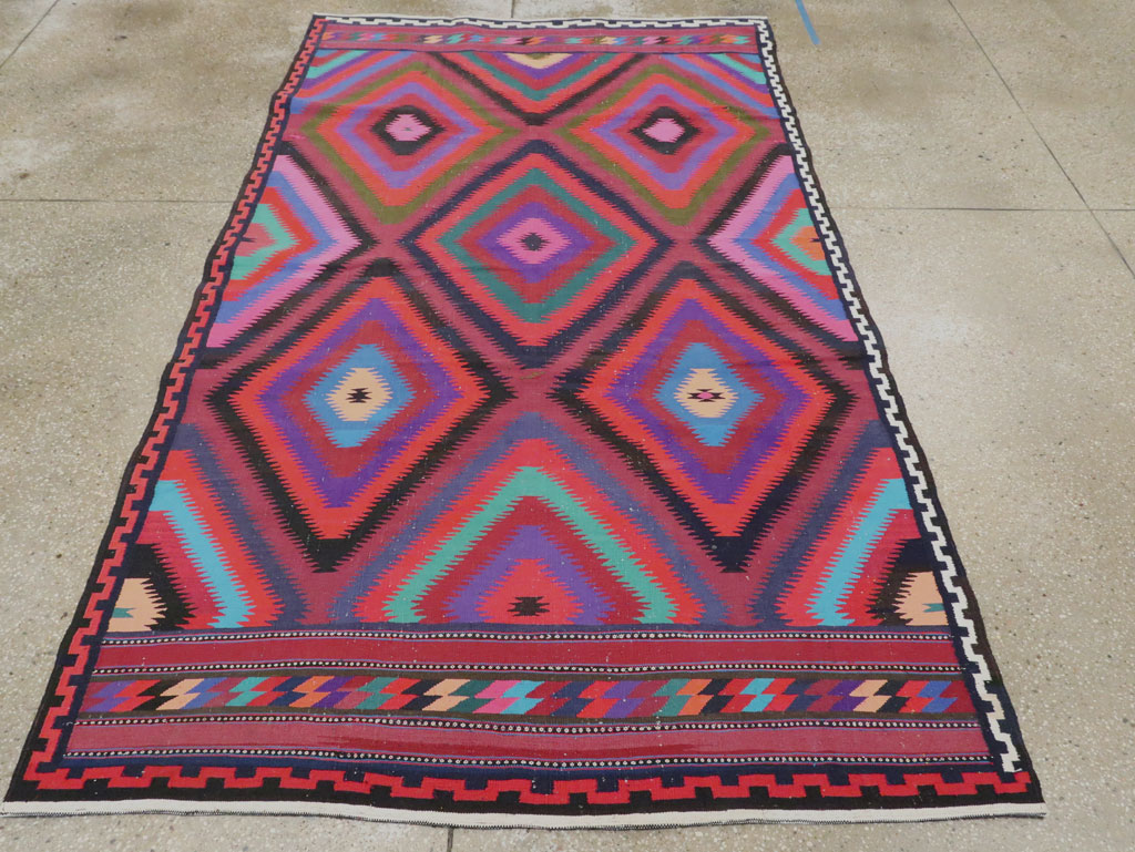 Vintage Persian Flatweave Kilim Accent Rug, No.28299 - Gss