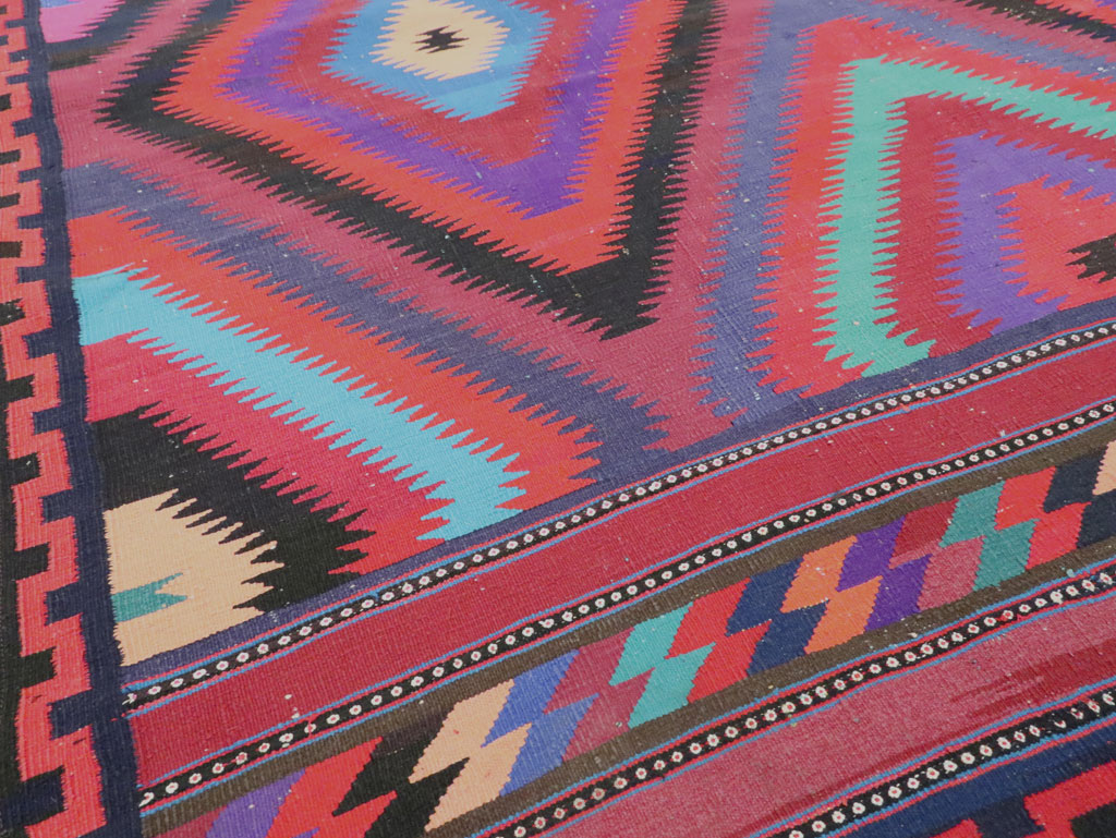 Vintage Persian Flatweave Kilim Accent Rug, No.28299 - Gss
