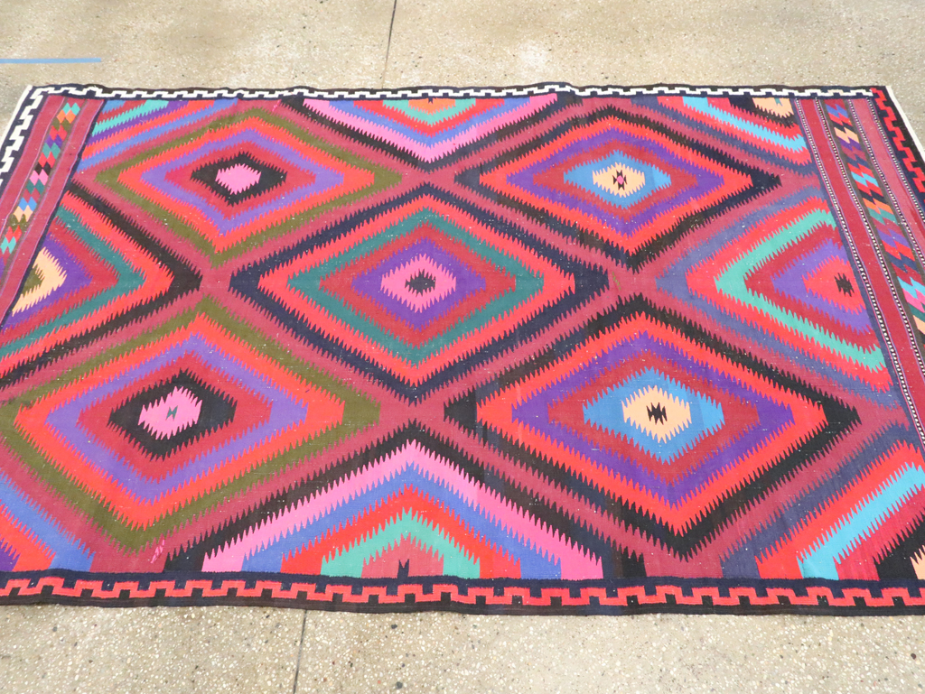 Vintage Persian Flatweave Kilim Accent Rug, No.28299 - Gss