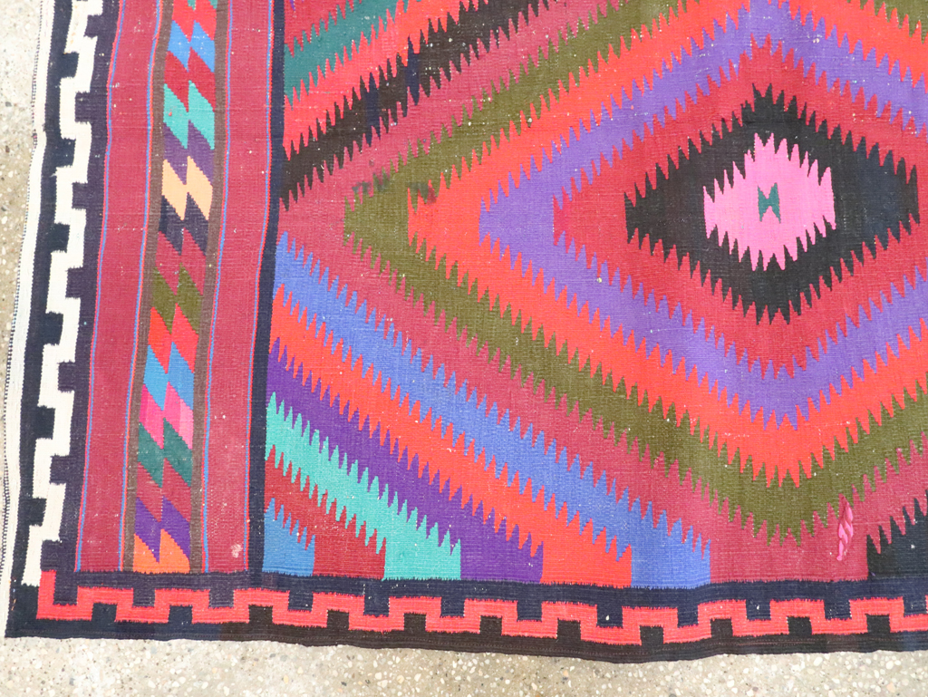 Vintage Persian Flatweave Kilim Accent Rug, No.28299 - Gss