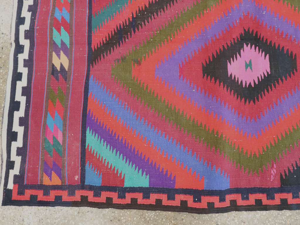 Vintage Persian Flatweave Kilim Accent Rug, No.28299 - Gss