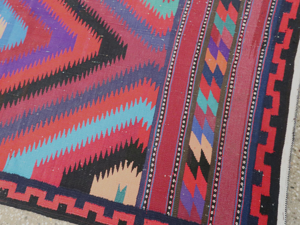 Vintage Persian Flatweave Kilim Accent Rug, No.28299 - Gss