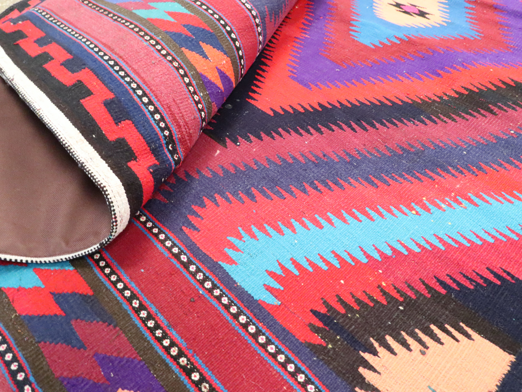 Vintage Persian Flatweave Kilim Accent Rug, No.28299 - Gss