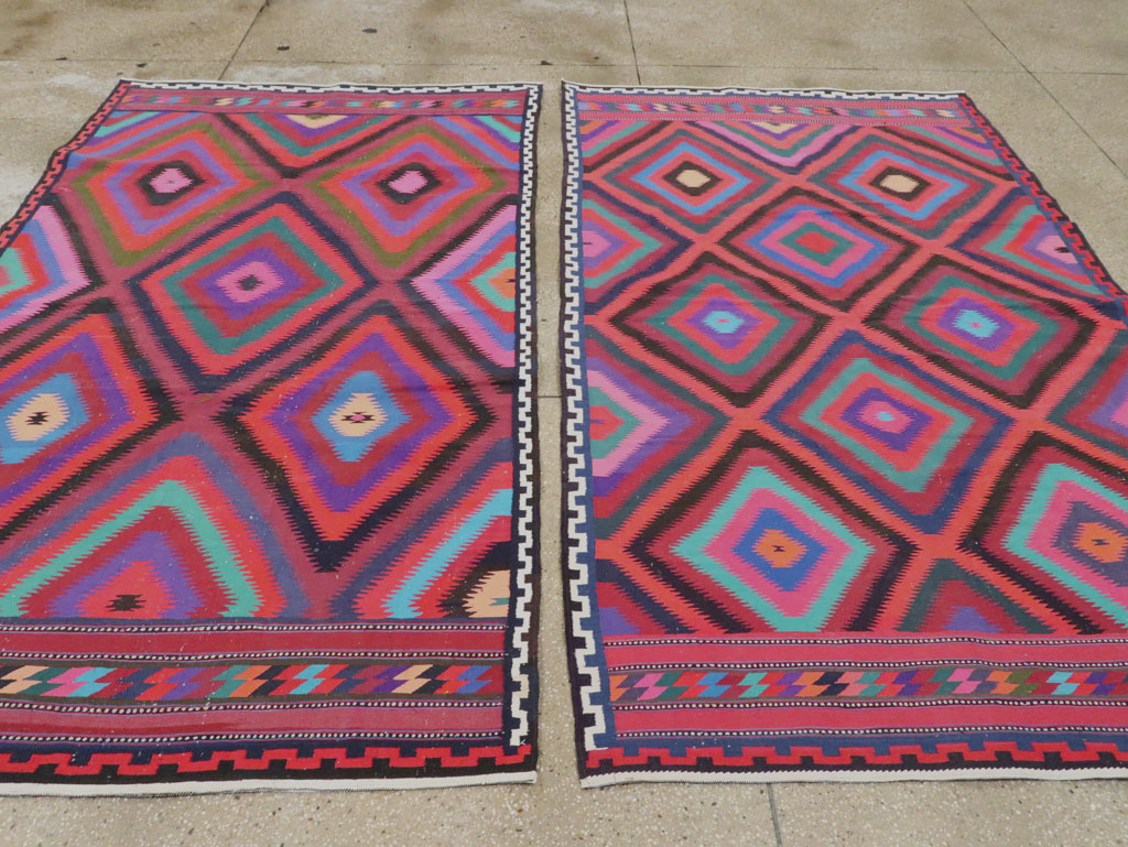 Vintage Persian Flatweave Kilim Accent Rug, No.28299 - Gss