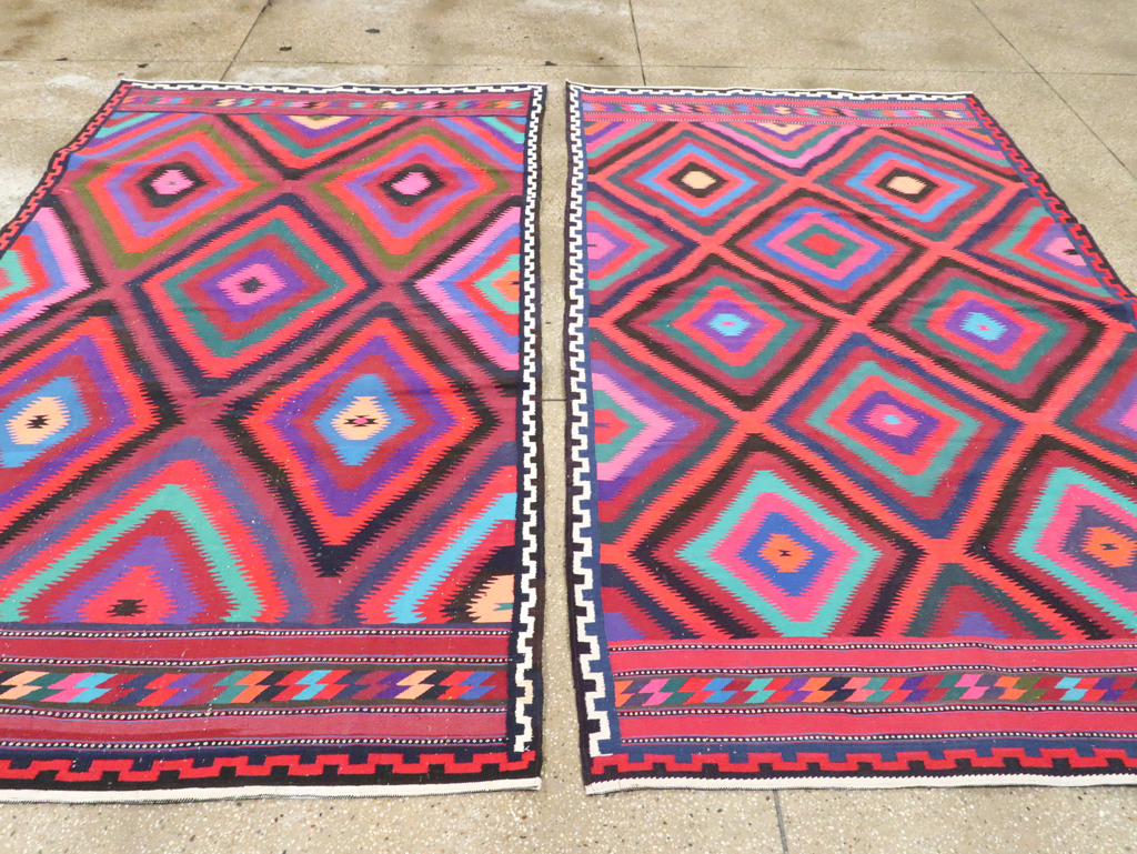 Vintage Persian Flatweave Kilim Accent Rug, No.28299 - Gss
