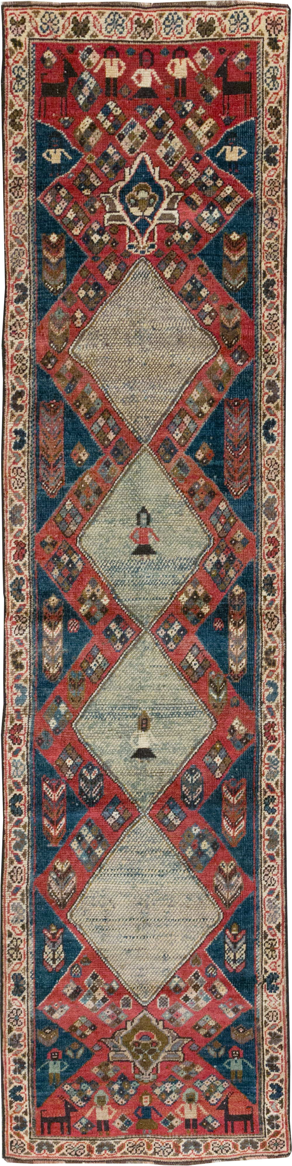 Vintage Persian Mahal Runner, No.28301 - Gss