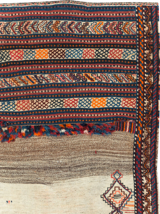 Vintage Persian Chaharmahal Bakhtiari Tacheh Flatweave Kilim, No.28306 - Gss