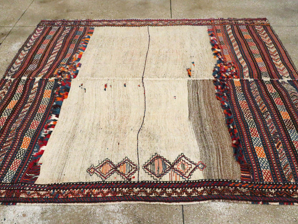 Vintage Persian Chaharmahal Bakhtiari Tacheh Flatweave Kilim, No.28306 - Gss