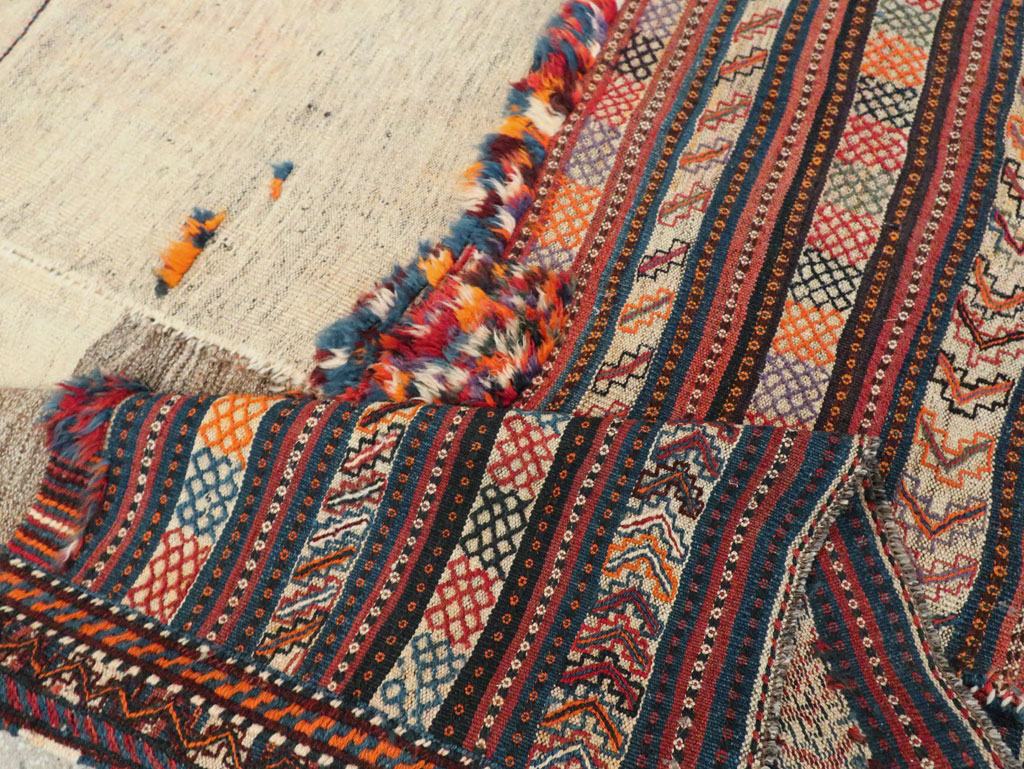 Vintage Persian Chaharmahal Bakhtiari Tacheh Flatweave Kilim, No.28306 - Gss