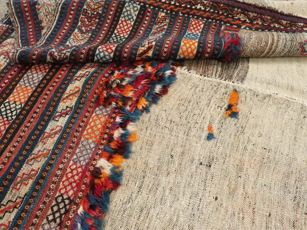 Vintage Persian Chaharmahal Bakhtiari Tacheh Flatweave Kilim, No.28306 - Gss