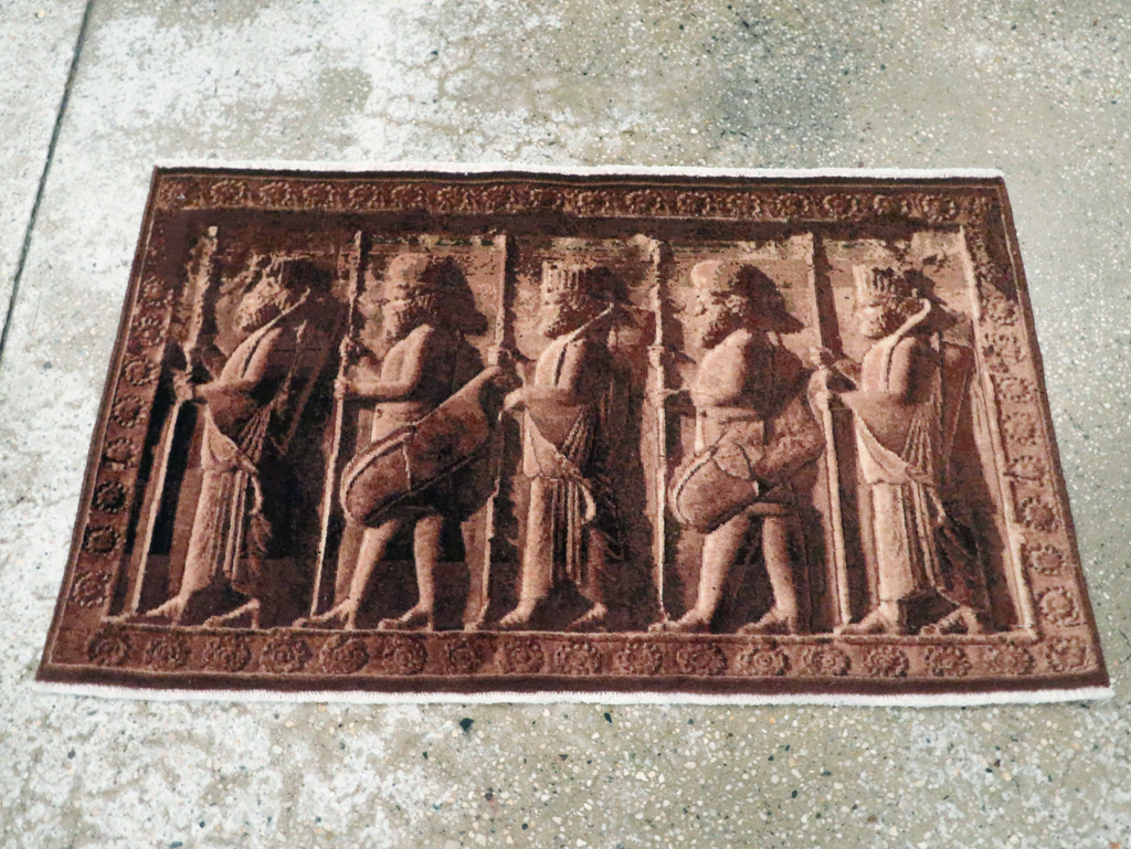 Vintage Persian Tabriz Pictorial Rug, No.28312 - Gss