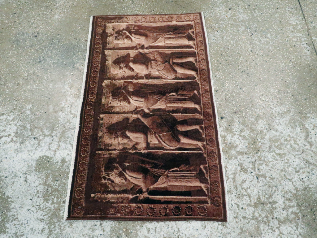 Vintage Persian Tabriz Pictorial Rug, No.28312 - Gss