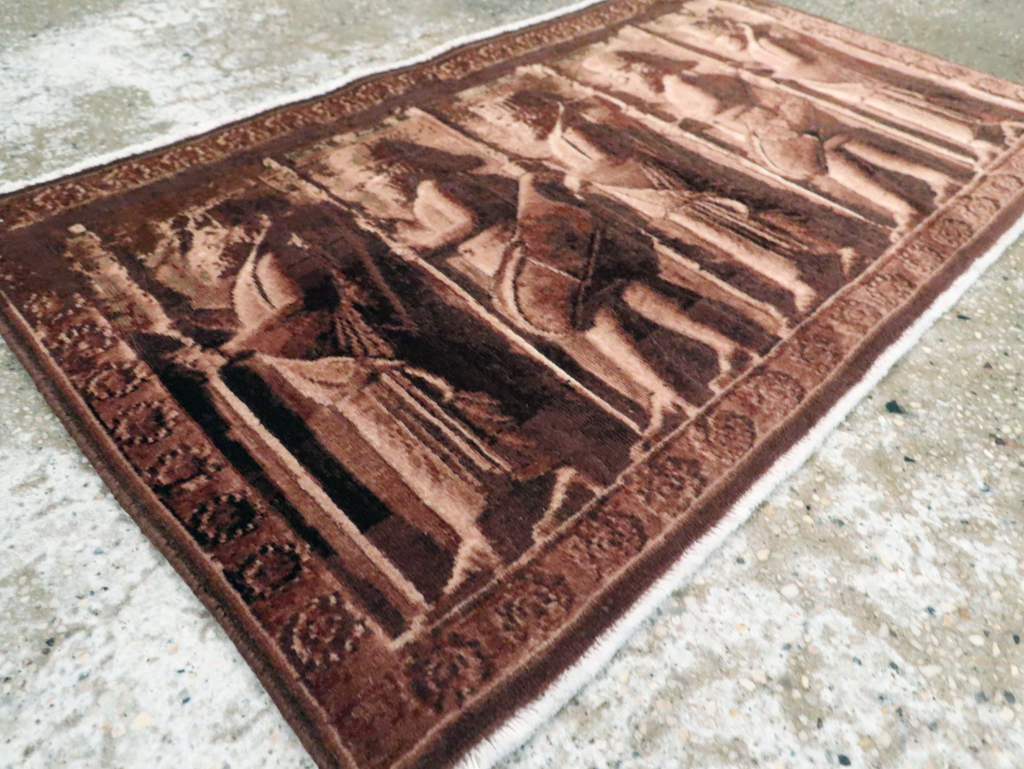 Vintage Persian Tabriz Pictorial Rug, No.28312 - Gss