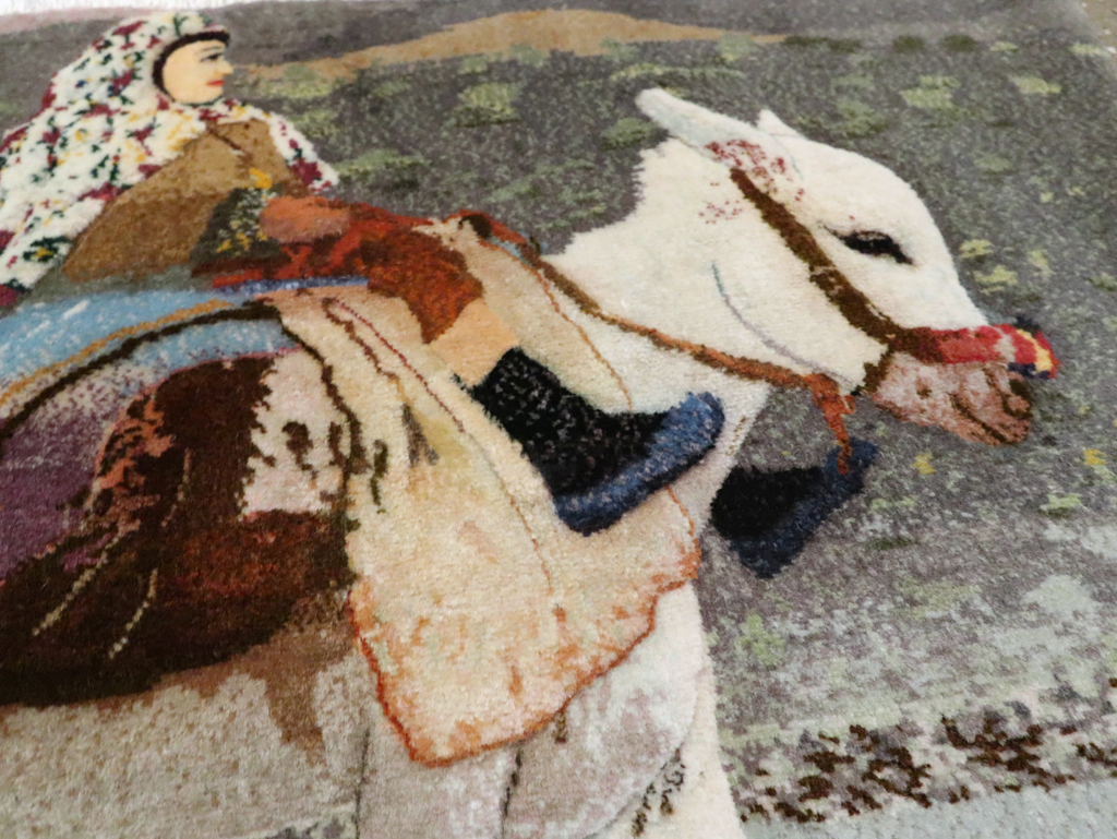 Vintage Pictorial Tabriz Rug, No.28313 - Gss