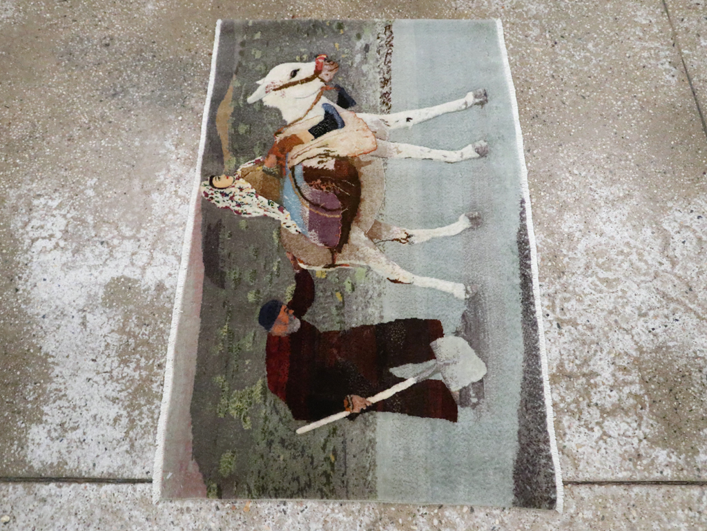 Vintage Pictorial Tabriz Rug, No.28313 - Gss