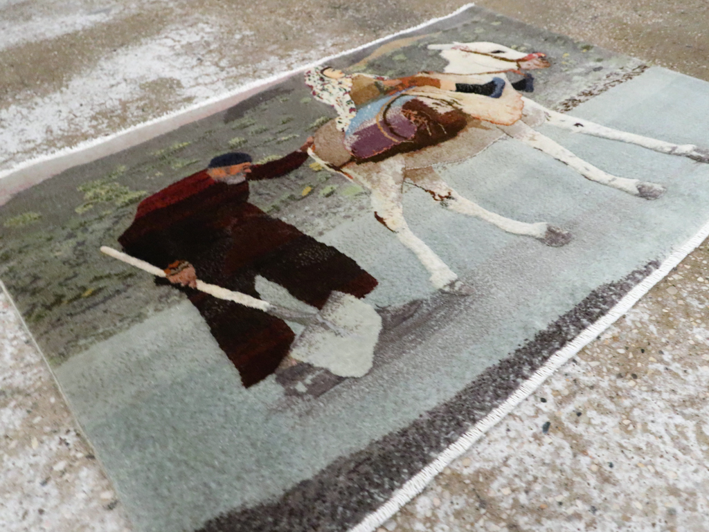 Vintage Pictorial Tabriz Rug, No.28313 - Gss