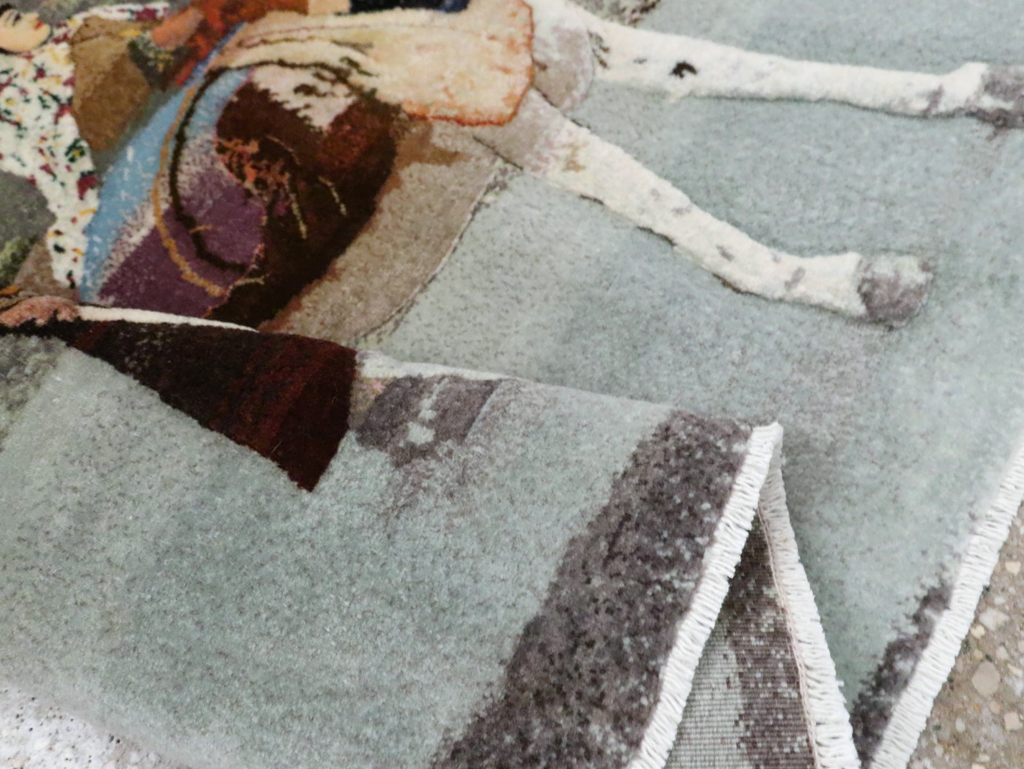 Vintage Pictorial Tabriz Rug, No.28313 - Gss