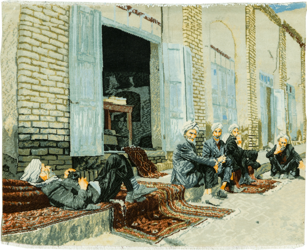 Vintage Persian Tabriz Pictorial Rug, No.28314 - Gss