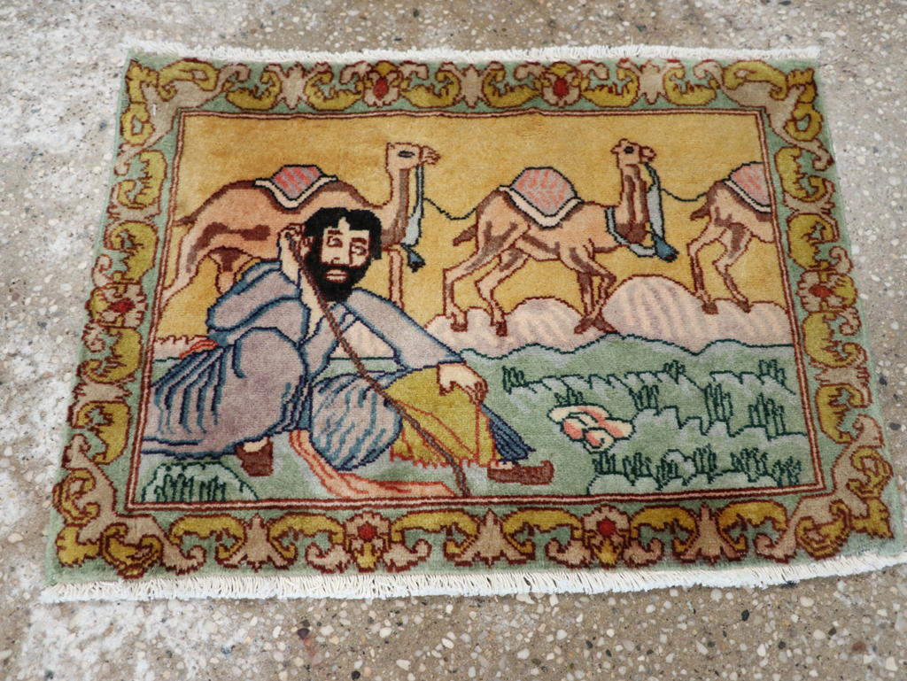 Vintage Persian Tabriz Pictorial Rug (Pair: 1 of 2), No.28316 - Gss