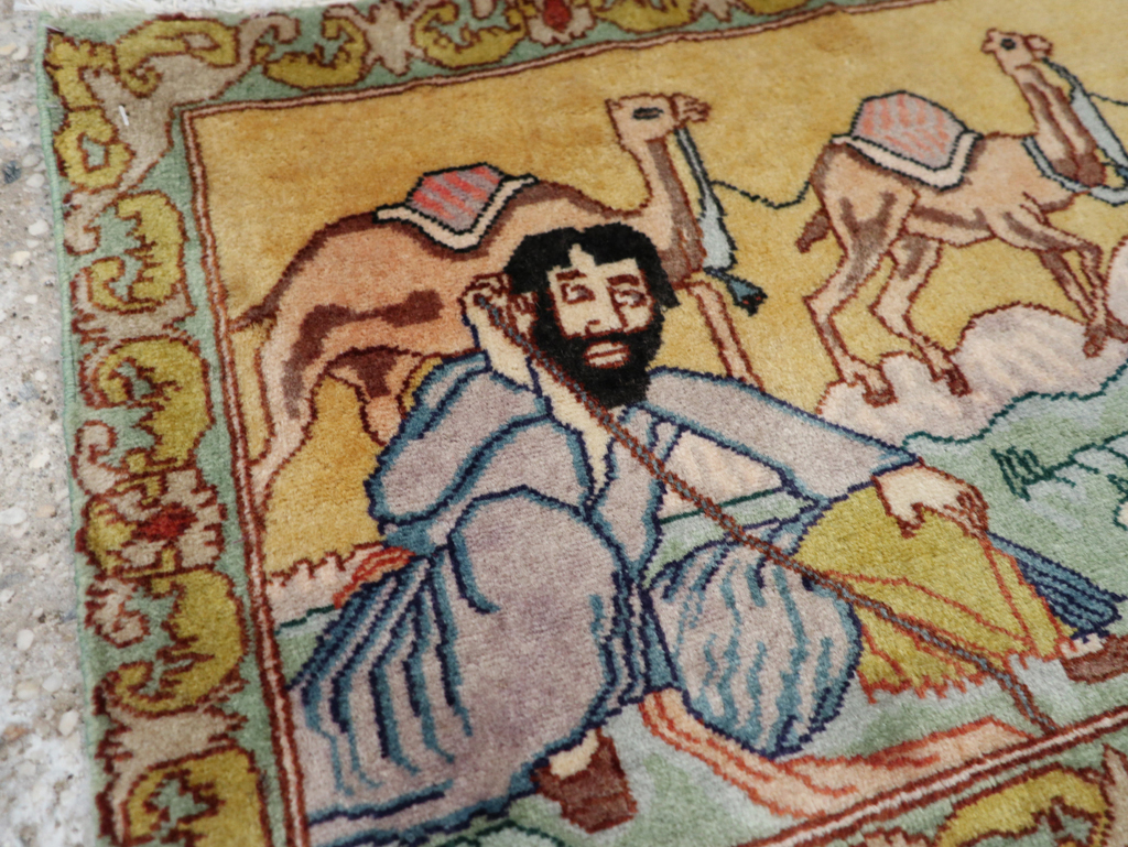 Vintage Persian Tabriz Pictorial Rug (Pair: 1 of 2), No.28316 - Gss