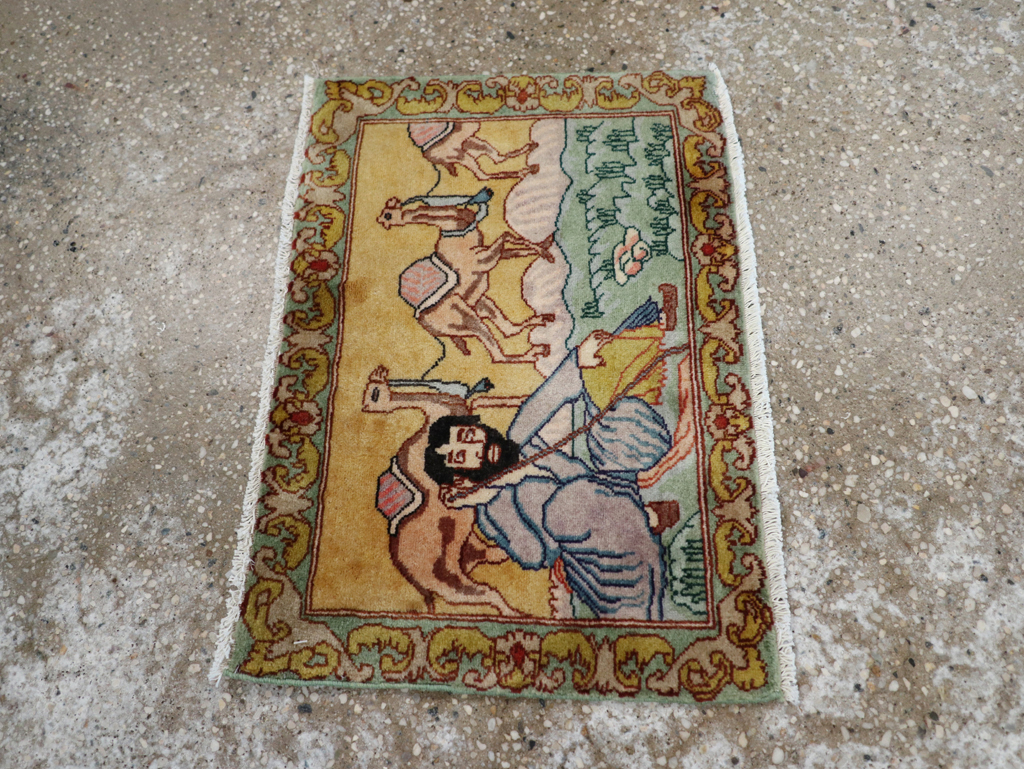 Vintage Persian Tabriz Pictorial Rug (Pair: 1 of 2), No.28316 - Gss
