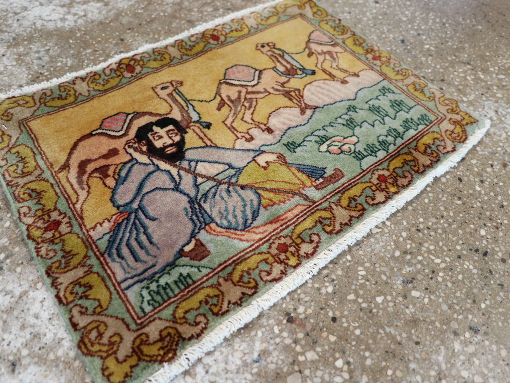 Vintage Persian Tabriz Pictorial Rug (Pair: 1 of 2), No.28316 - Gss