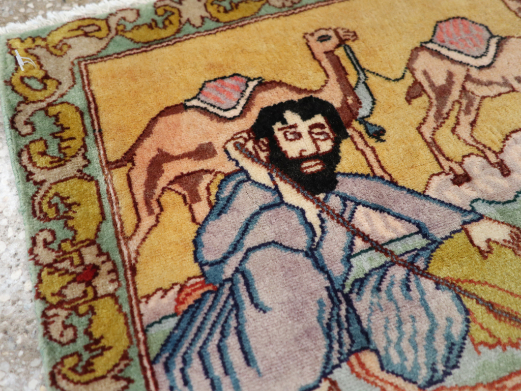 Vintage Persian Tabriz Pictorial Rug (Pair: 2 of 2), No.28317 - Gss