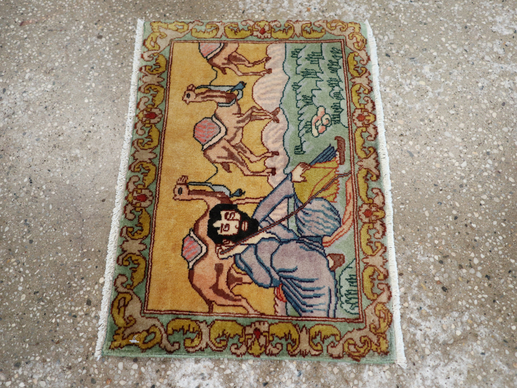 Vintage Persian Tabriz Pictorial Rug (Pair: 2 of 2), No.28317 - Gss