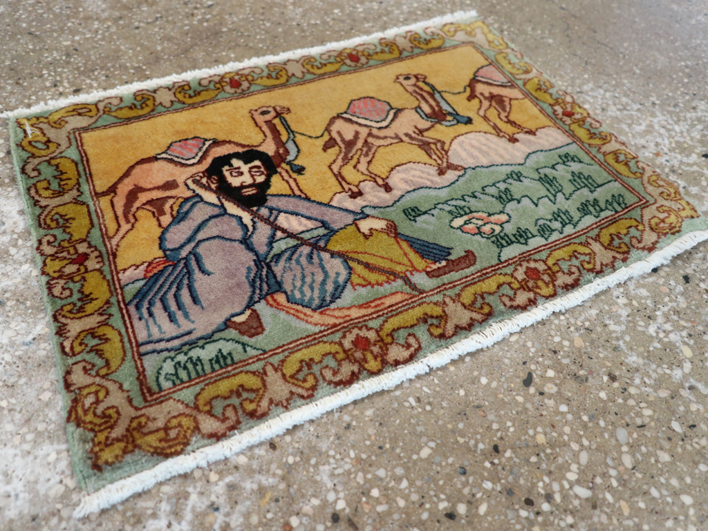 Vintage Persian Tabriz Pictorial Rug (Pair: 2 of 2), No.28317 - Gss