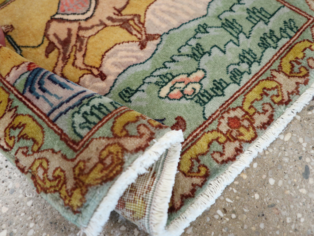 Vintage Persian Tabriz Pictorial Rug (Pair: 2 of 2), No.28317 - Gss