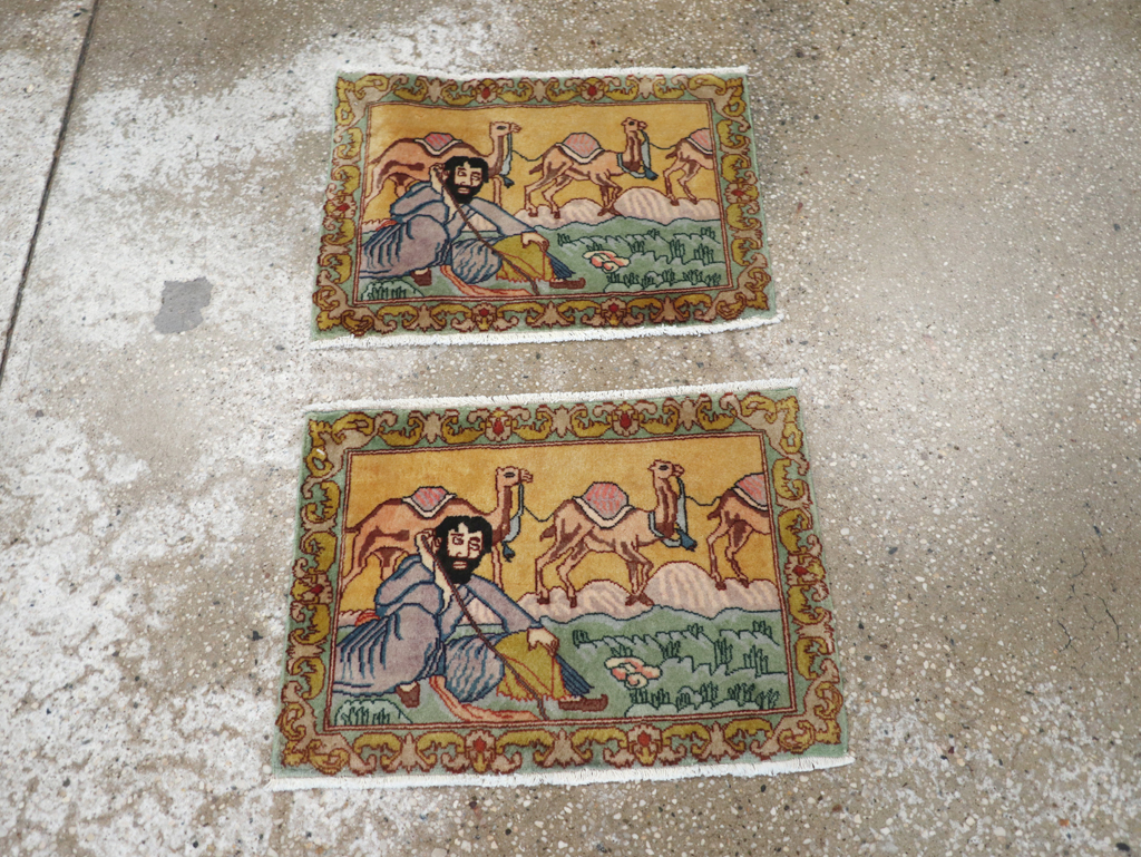 Vintage Persian Tabriz Pictorial Rug (Pair: 2 of 2), No.28317 - Gss