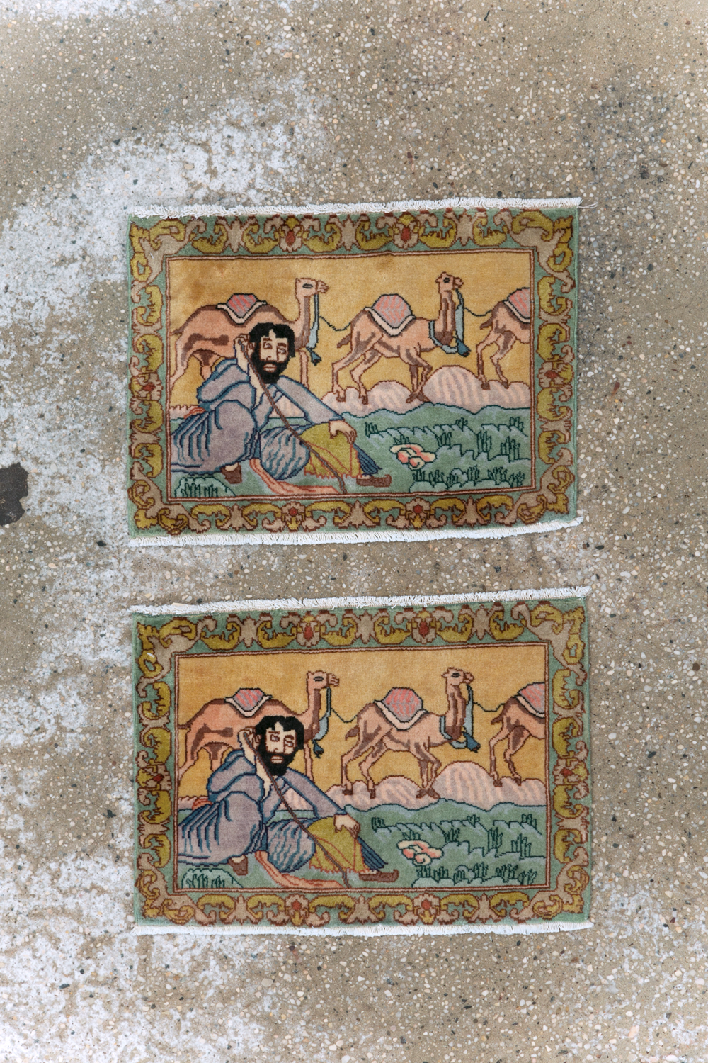 Vintage Persian Tabriz Pictorial Rug (Pair: 2 of 2), No.28317 - Gss