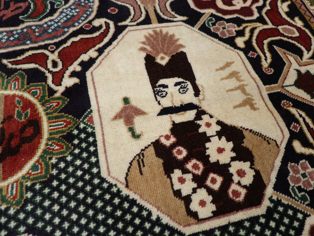 Vintage Persian Tabriz Pictorial Rug, No.28320 - Gss