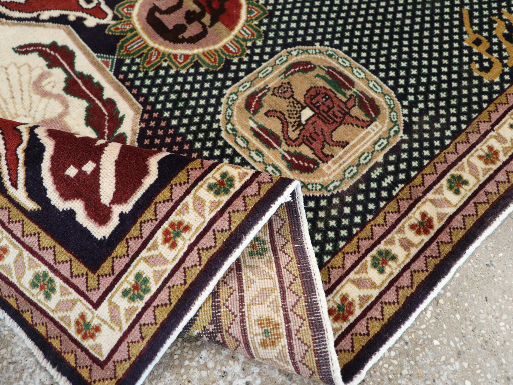 Vintage Persian Tabriz Pictorial Rug, No.28320 - Gss