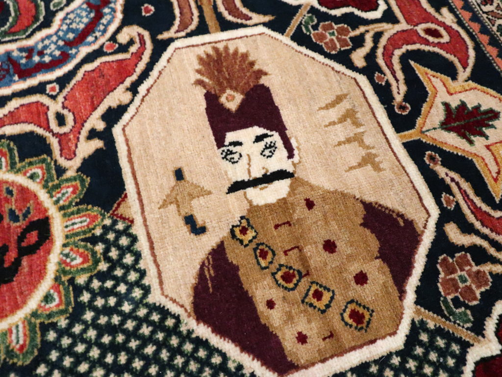 Vintage Persian Tabriz Pictorial Rug, No.28321 - Gss