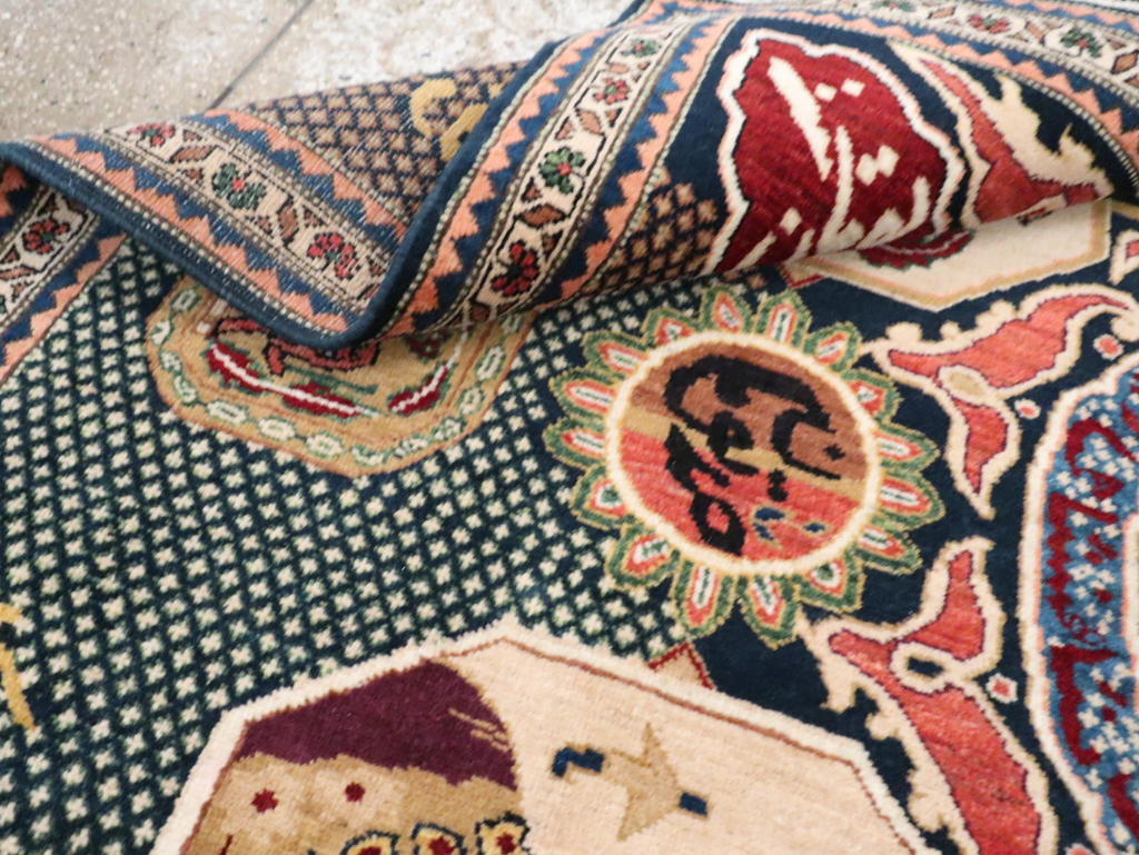 Vintage Persian Tabriz Pictorial Rug, No.28321 - Gss