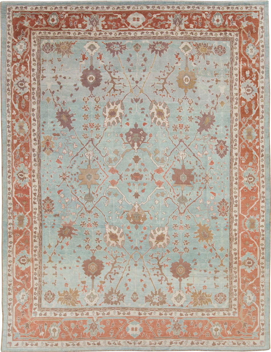 Modern Turkish Oushak Room Size Carpet, No.28336 - Gss