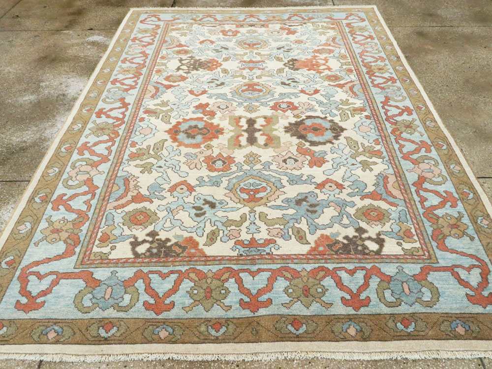 Modern Turkish Oushak Small Room Size Carpet, No.28343 - Gss